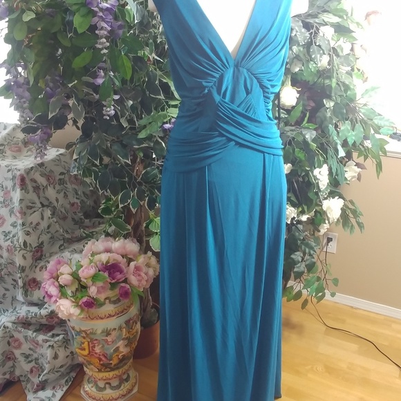 COMFY STRETCHY LONG DRESS BY JADORE SZ14 TEAL - Picture 2 of 7